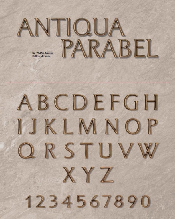 Lettertype Antiqua parabel