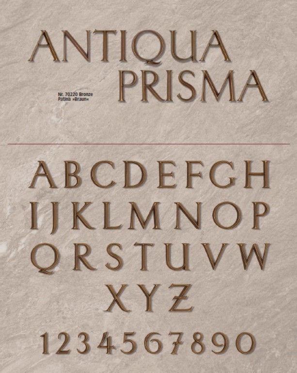Lettertype Antiqua prisma
